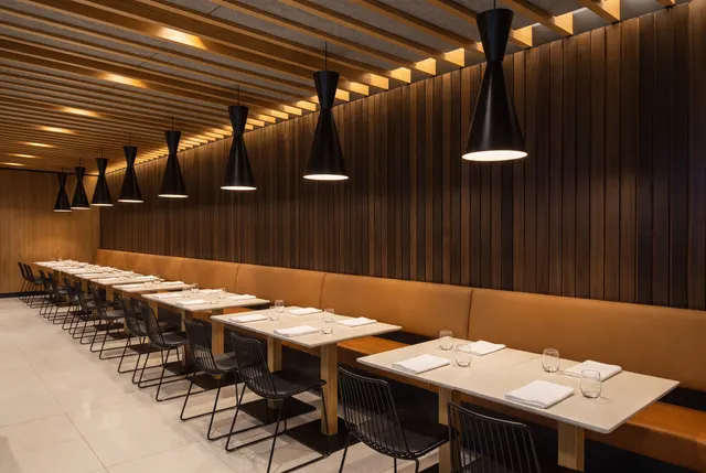 Banquette and tables at L'Instant, Casino de Montréal